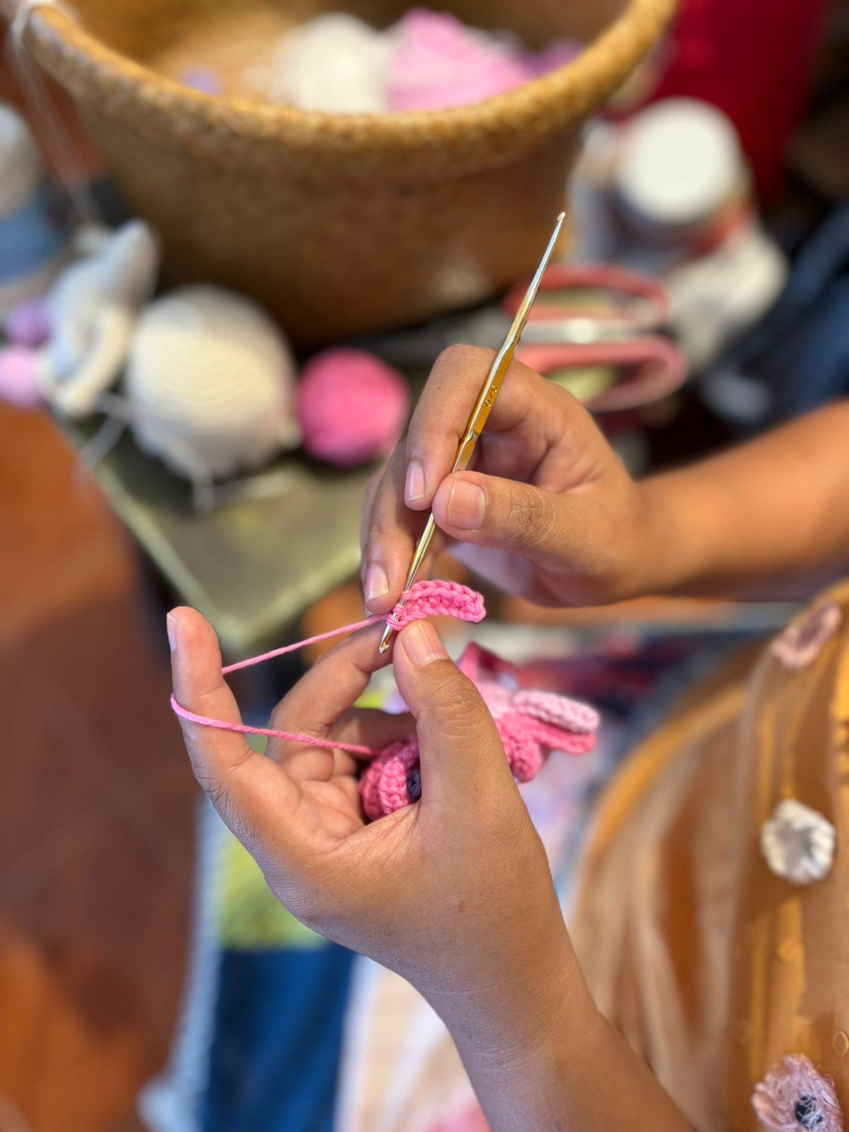 Thanyaluk crocheting by hand