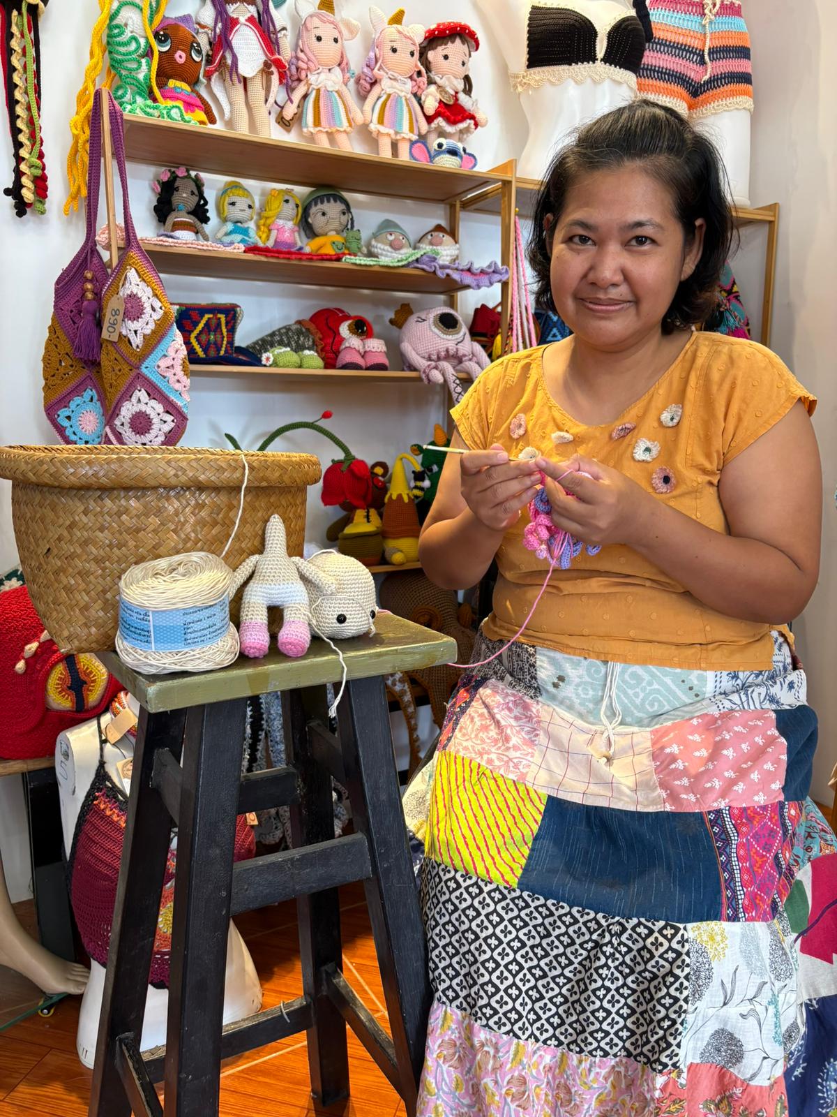 Thanyaluk (Nat) in her Phuket shop